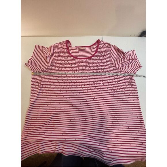 The Quacker Factory women’s sequined tshirt pink white striped 3X - Picture 3 of 6